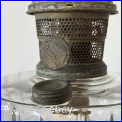 Antique 1936 Aladdin Oil Lamp Corinthian B-104 Black Glass Foot Clear Font 13