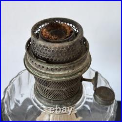 Antique 1936 Aladdin Oil Lamp Corinthian B-104 Black Glass Foot Clear Font 13
