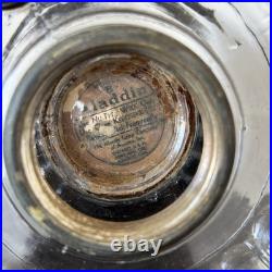 Antique 1936 Aladdin Oil Lamp Corinthian B-104 Black Glass Foot Clear Font 13