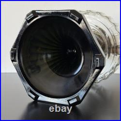 Antique 1936 Aladdin Oil Lamp Corinthian B-104 Black Glass Foot Clear Font 13