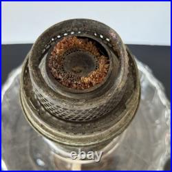 Antique 1936 Aladdin Oil Lamp Corinthian B-104 Black Glass Foot Clear Font 13