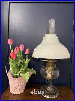 Antique 1937 Aladdin Clear Beehive Oil Lamp Mantle Lamp w Shade