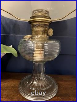 Antique 1937 Aladdin Clear Beehive Oil Lamp Mantle Lamp w Shade