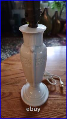 Antique 1940s Aladdin Alacite table lamp distinctive milk glass body 20.5 tall