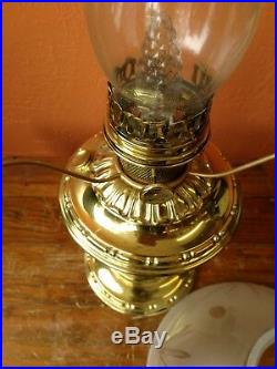 Antique ALADDIN #7 Oil KEROSENE Lamp Highly Polished BRASS CONVERTED