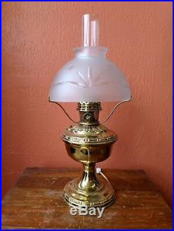 Antique ALADDIN #7 Oil KEROSENE Lamp Highly Polished BRASS CONVERTED