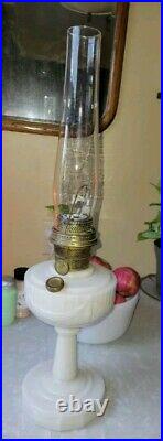Antique ALADDIN Alacite Glass Lamp with Tall Chimney