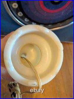 Antique ALADDIN BOUDOIR LAMP ALACITE WHITE MILK GLASS GOLD VTG RARE DECO MCM
