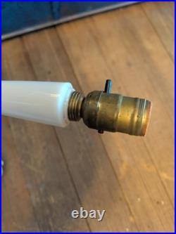 Antique ALADDIN BOUDOIR LAMP ALACITE WHITE MILK GLASS GOLD VTG RARE DECO MCM
