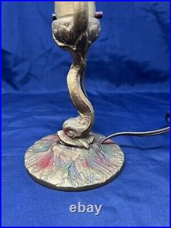 Antique ALADDIN Boudoir Lamp Gold Poly Chrome Koi Dauphin BEAUTIFUL