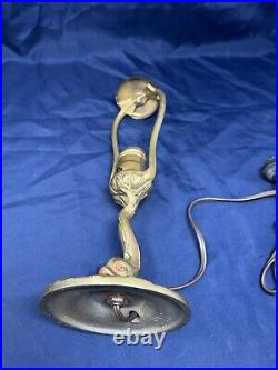 Antique ALADDIN Boudoir Lamp Gold Poly Chrome Koi Dauphin BEAUTIFUL