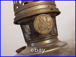Antique ALADDIN Chicago USA Nickel Chrome Silver MANTLE OIL LAMP Model No 11