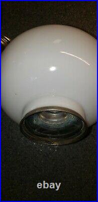 Antique ALADDIN Kerosene Oil Table Lamp Model # 11 Original Milk Glass Shade