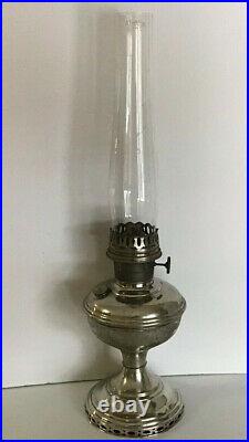 Antique ALADDIN Kerosene Oil Table Lamp Model No. 11 Original Base Chimney nice