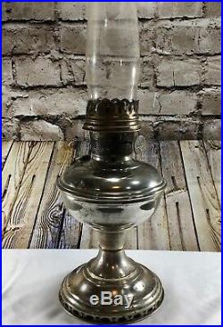 Antique ALADDIN Kerosene Oil Table Lamp Model Number 11 Base Original Chimney