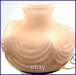 Antique ALADDIN LINCOLN DRAPE Pink Satin Oil Lamp Electrified