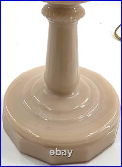 Antique ALADDIN LINCOLN DRAPE Pink Satin Oil Lamp Electrified