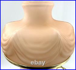 Antique ALADDIN LINCOLN DRAPE Pink Satin Oil Lamp Electrified