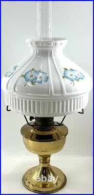 Antique ALADDIN Model 25 Oil Lamp with Beautiful Hand Painted Shade Artist Signed