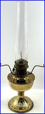 Antique ALADDIN Model 25 Oil Lamp with Beautiful Hand Painted Shade Artist Signed