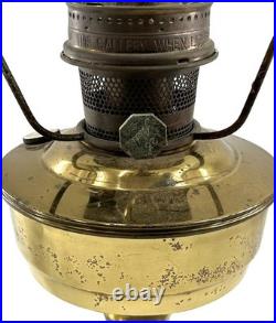 Antique ALADDIN Model 25 Oil Lamp with Beautiful Hand Painted Shade Artist Signed