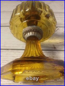 Antique ALADDIN Model-B Corinthian AMBER GLASS Oil-Kerosene Lamp 1930s LTS021