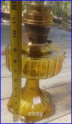 Antique ALADDIN Model-B Corinthian AMBER GLASS Oil-Kerosene Lamp 1930s LTS021