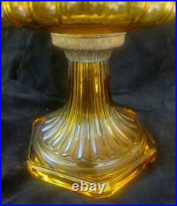 Antique ALADDIN Model-B Corinthian AMBER GLASS Oil-Kerosene Lamp 1930s LTS021