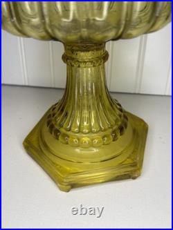 Antique ALADDIN Model-B Corinthian AMBER GLASS Oil Lamp. Chimney, Burner, Base
