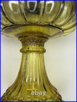 Antique ALADDIN Model-B Corinthian AMBER GLASS Oil Lamp. Chimney, Burner, Base
