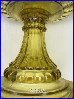Antique ALADDIN Model-B Corinthian AMBER GLASS Oil Lamp. Chimney, Burner, Base