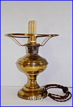 Antique, ALADDIN by MANTLE lamp co, brass, oil/kerosene lamp. Model #5 Rewired