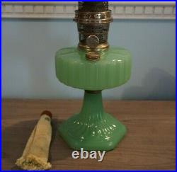 Antique APPLE GREEN ALADDIN CORINTHIAN B-111 OIL LAMP 1935-1936 MODEL B Original