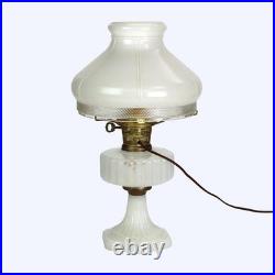 Antique Alacite Glass Lincoln Drape Electrified Aladdin Kerosene Lamp c1920