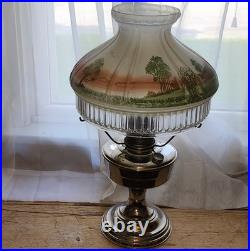 Antique Aladdin #12 Nickel Table Lamp & 601s Rural Shade Some Original Boxes