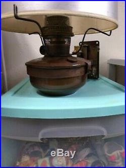 Antique Aladdin 1888 Steam Engine Wall Mount Oil Lamp With Original Shade