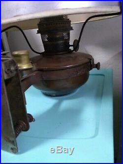 Antique Aladdin 1888 Steam Engine Wall Mount Oil Lamp With Original Shade