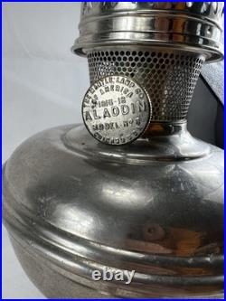 Antique Aladdin 1915-16 Model 6 Nickel Mantle Kerosene Oil Lamp Pls Read Desc
