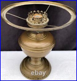 Antique Aladdin 1915-16 Model No. 6 Brass Kerosene Oil Lamp & Shade