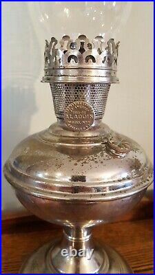 Antique Aladdin 1915-1916 Model 6, Kerosene Oil Lamp, Nickel Plated