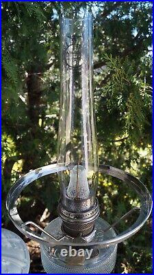 Antique Aladdin 1933 ONLY Crystal Clear Colonial Model 104 Oil Lamp & 501 Shade