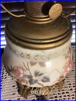 Antique Aladdin 20 GWTW Babyface Foot Oil Lamp Withwick Cleaner & Eagle Shade
