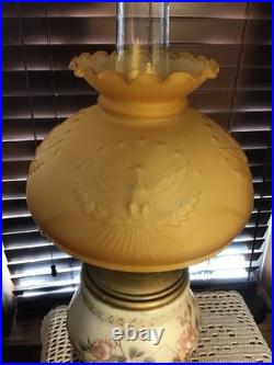 Antique Aladdin 20 GWTW Babyface Foot Oil Lamp Withwick Cleaner & Eagle Shade