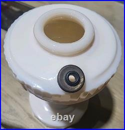 Antique Aladdin Alacite'Lincoln Drape' Pale Pink Custard Kerosene Lamp 13 GLOW