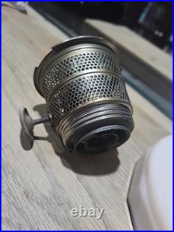 Antique Aladdin Alacite'Lincoln Drape' Pale Pink Custard Kerosene Lamp 13 GLOW