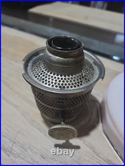 Antique Aladdin Alacite'Lincoln Drape' Pale Pink Custard Kerosene Lamp 13 GLOW