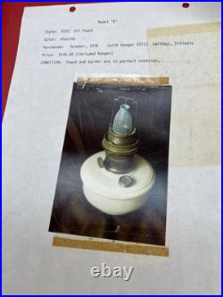 Antique Aladdin Alacite Uranium Style # 152 Oil Shelf Hanging Lamp