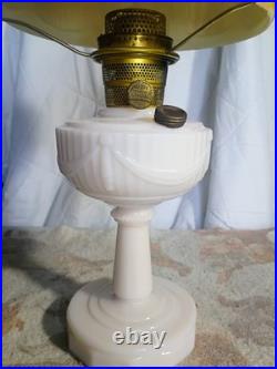 Antique Aladdin Alacite Venetian Drapery Model B Lamp Painted Floral Shade Antique Aladdin Alacite Venetian Drapery Model B Lamp Painted Floral Shade