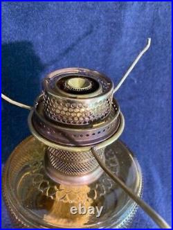 Antique Aladdin Amber Colonial Lamp, 1937-1938/Burner Nu-Type Brass Model B