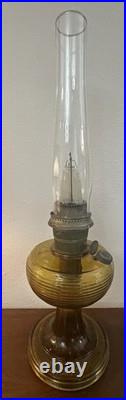 Antique Aladdin Amber Crystal Beehive Oil Lamp with Model B Burner Vintage 1930s